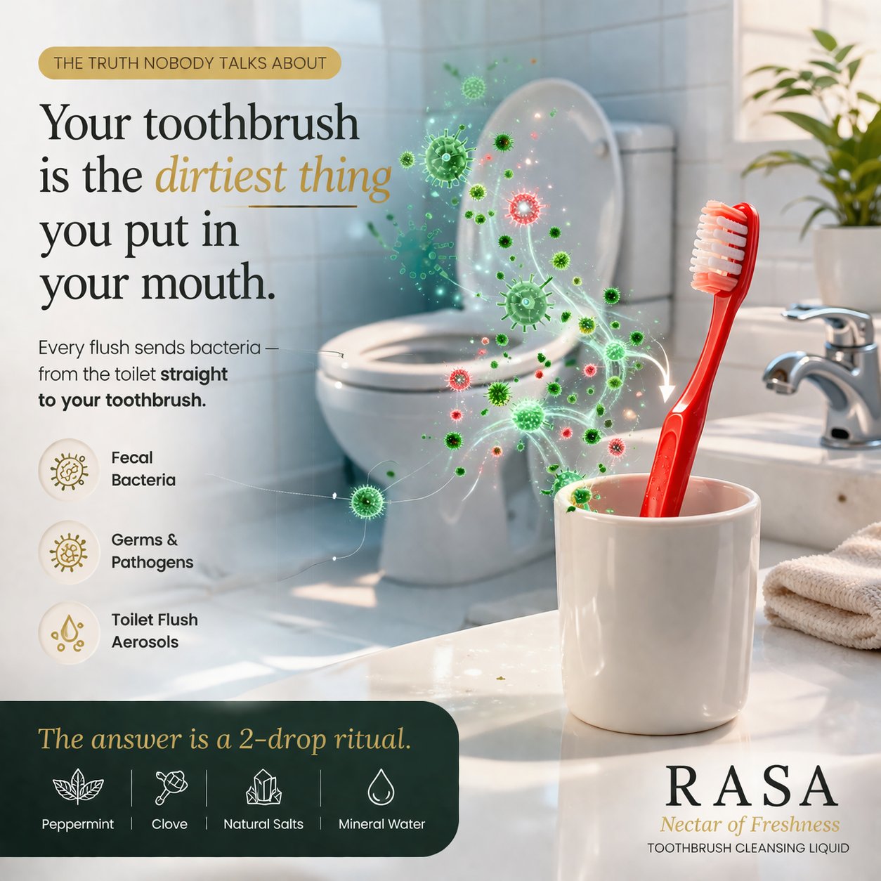 Toothbrush bacteria awareness